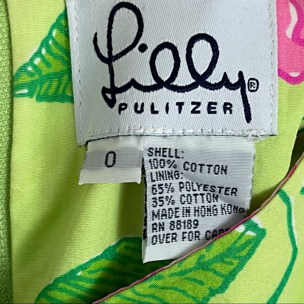 Vintage Lilly Pulitzer Pink & Green Cutout Shift Dress (Sz 0) - Picture 7 of 7